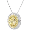 Zawieszka z białego i żółtego złota z diamentami - VS2/Fancy Light Yellow - 1,34 ct - próba 750