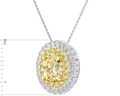 Zawieszka z białego i żółtego złota z diamentami - VS2/Fancy Light Yellow - 1,34 ct - próba 750