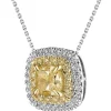 Zawieszka z białego i żółtego złota z diamentami - VS2/Fancy Light Yellow - 1,31 ct - próba 750