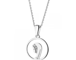 Zawieszka z białego złota z diamentami - medalik Matka Boska - 0,006 ct - próba 375