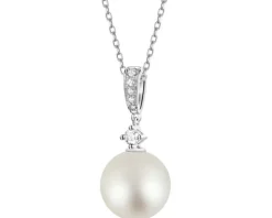 Zawieszka z białego złota z brylantami i perłą South Sea - próba 585
