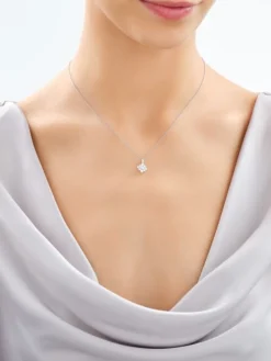 Zawieszka z białego złota z brylantami laboratoryjnymi - 0,50 ct - próba 585