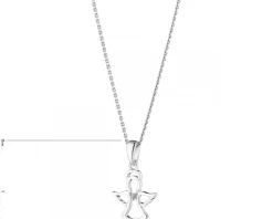 Zawieszka z białego złota z diamentem - aniołek - 0,003 ct - próba 375