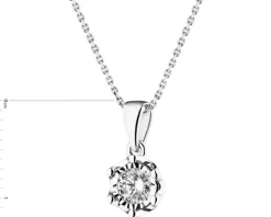 Zawieszka z białego złota z brylantem - 0,18 ct - próba 585