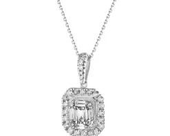 Zawieszka z białego złota z diamentami - 0,35 ct - próba 585