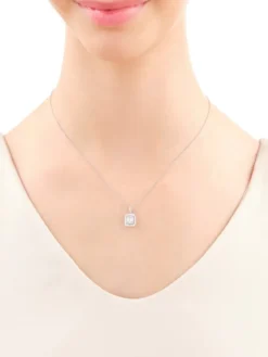 Zawieszka z białego złota z diamentami - 0,35 ct - próba 585