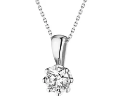 Zawieszka z białego złota z brylantem - 0,35 ct - próba 585