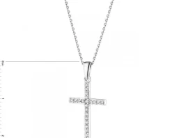 Zawieszka z białego złota z brylantami - krzyż - 0,10 ct - próba 585