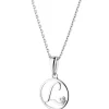 Zawieszka z białego złota z diamentem - litera L - 0,003 ct - próba 585