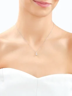 Zawieszka z białego złota z brylantem – serca - 0,10 ct - próba 585