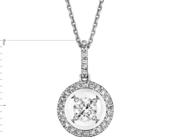 Zawieszka z białego złota z diamentami - 0,17 ct - próba 585