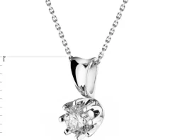 Zawieszka z białego złota z brylantem - SI2/H - 0,34 ct - próba 585