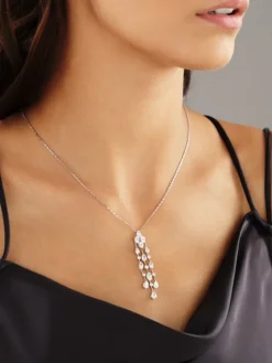 Zawieszka z białego złota z diamentami - 3,85 ct - próba 750