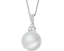 Zawieszka z białego złota z brylantami i perłą South Sea - próba 585