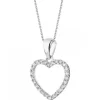 Zawieszka z białego złota z diamentami - serce - 0,10 ct - próba 585