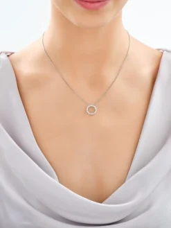 Zawieszka z białego złota z brylantami laboratoryjnymi - koło - 0,32 ct - próba 585