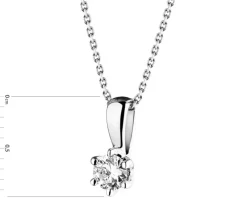 Zawieszka z białego złota z brylantem - 0,18 ct - próba 750