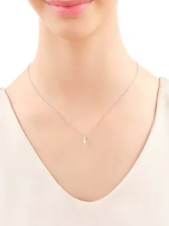 Zawieszka z białego złota z brylantem - 0,18 ct - próba 750