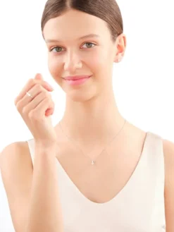 Zawieszka z białego złota z brylantem - 0,18 ct - próba 750