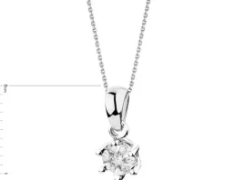 Zawieszka z białego złota z brylantami - 0,06 ct - próba 585