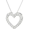 Zawieszka z białego złota z brylantami laboratoryjnymi - serce - 0,33 ct - próba 585