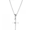 Zawieszka z białego złota z brylantem - krzyż - 0,006 ct - próba 375