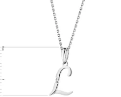 Zawieszka z białego złota z diamentem - litera L - 0,004 ct - próba 585