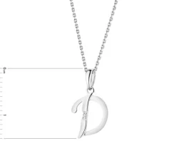 Zawieszka z białego złota z diamentem - litera D - 0,004 ct - próba 585
