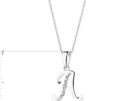 Zawieszka z białego złota z diamentem - litera A - 0,003 ct - próba 585