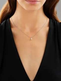 Zawieszka z białego złota z brylantem laboratoryjnym - 0,25 ct - próba 585