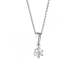 Zawieszka z białego złota z brylantem - 0,19 ct - próba 585