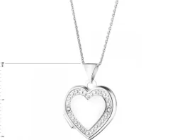 Zawieszka z białego złota z diamentami - puzderko - serce - 0,01 ct - próba 375
