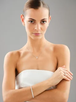 Zawieszka z białego złota z brylantami laboratoryjnymi - 0,35 ct - próba 585