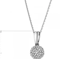 Zawieszka z białego złota z diamentami - 0,09 ct - próba 585