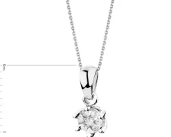 Zawieszka z białego złota z brylantami - 0,06 ct - próba 750
