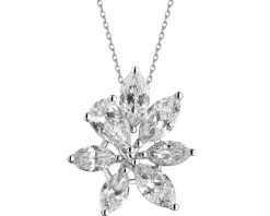 Zawieszka z białego złota z diamentami - kwiat - 1,89 ct - próba 750