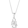 Zawieszka z białego złota z diamentem - aniołek, serce - 0,004 ct - próba 585