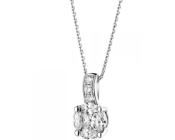 Zawieszka z białego złota z diamentami - 0,64 ct - próba 585