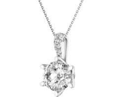 Zawieszka z białego złota z brylantami laboratoryjnymi - 1,60 ct - próba 750