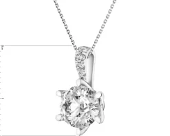 Zawieszka z białego złota z brylantami laboratoryjnymi - 1,60 ct - próba 750