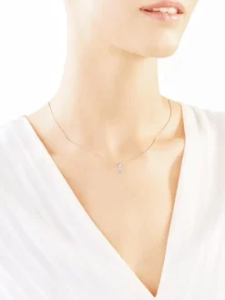 Zawieszka z białego złota z diamentami i tanzanitem - próba 585