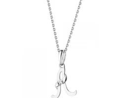 Zawieszka z białego złota z diamentem - litera A - 0,004 ct - próba 585
