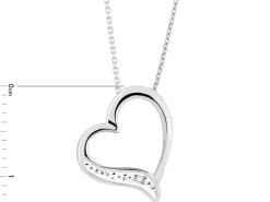 Zawieszka z białego złota z diamentem - serce - 0,005 ct - próba 375