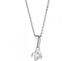 Zawieszka z białego złota z brylantem - 0,24 ct - próba 585