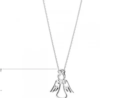 Zawieszka z białego złota z diamentem - aniołek - 0,003 ct - próba 585