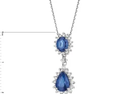 Zawieszka z białego złota z brylantami i szafirami - próba 585