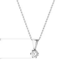 Zawieszka z białego złota z brylantem - 0,16 ct - próba 585