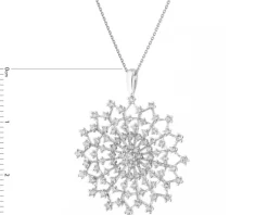 Zawieszka z białego złota z brylantami - rozeta - 0,70 ct - próba 585