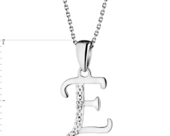 Zawieszka z białego złota z diamentem - litera E - 0,003 ct - próba 585