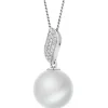Zawieszka z białego złota z brylantami i perłą South Sea - próba 585